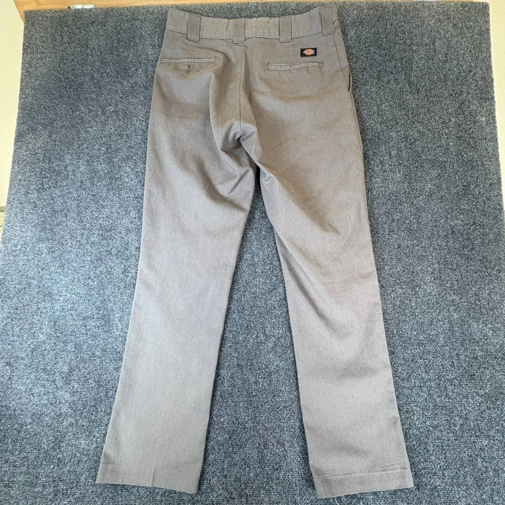 Dickies Flex Pants Mens 32x31 Gray Pockets Casual Low Rise Slim Tapered Leg